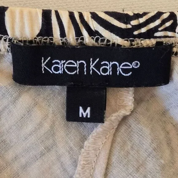 Karen Kane Womens Cotton Black Cream Floral Print Full Pull On Lined Skirt Mediu - Picture 3 of 9